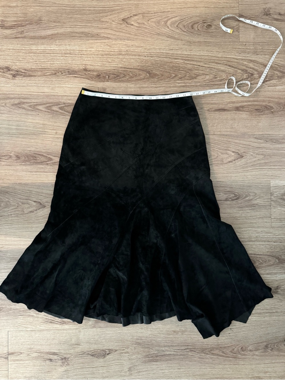Valerie Stevens Black A-Line Suede Flared Skirt Sz 12
